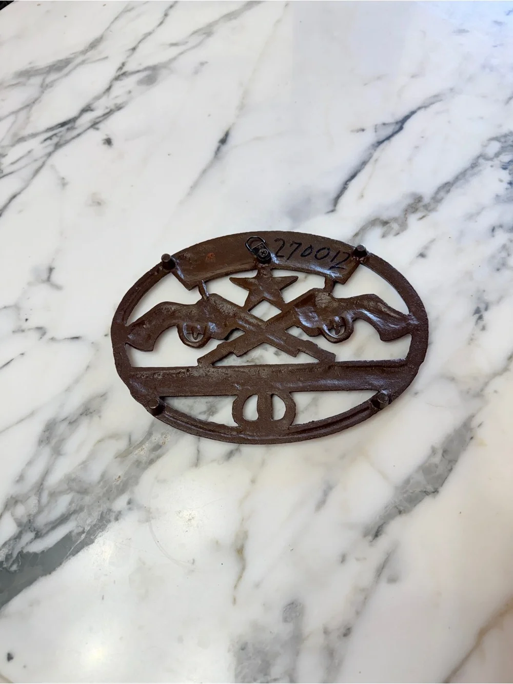 Cast Iron Wild West Metal Wall Plaque or Trivet
